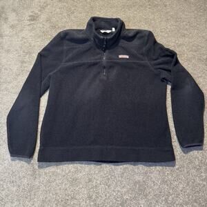 Vineyard Vines Men’s Fleece 1/4 Zip Pullover XL Navy Blue Preppy Pink Whale Warm